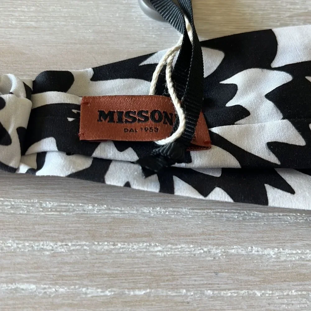 Missoni cotton headband black white NWT